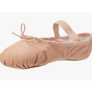 BLOCH Ballet Slippers Girls 4C Dansoft Leather Shoes Nude Tan Dance Lyrical Show